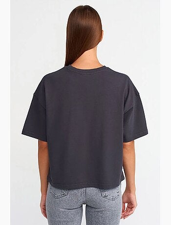 Camiseta oversize de algodón con cuello redondo dilvin