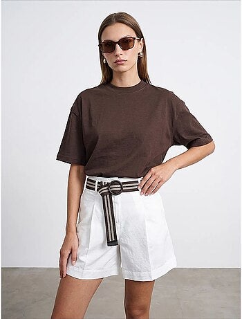 Camiseta oversize de algodón con cuello redondo dilvin