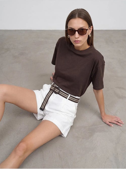 Camiseta oversize de algodón con cuello redondo dilvin - Kiabi