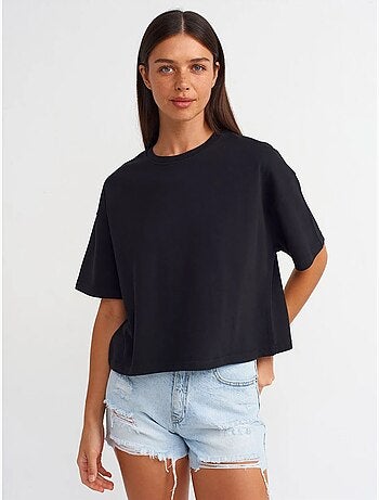 Camiseta oversize de algodón con cuello redondo dilvin