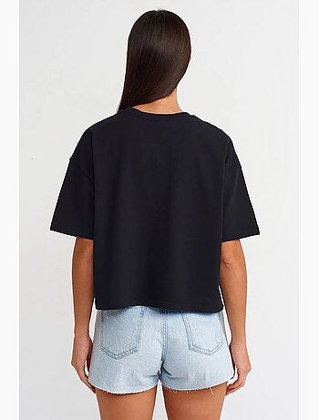 Camiseta oversize de algodón con cuello redondo dilvin
