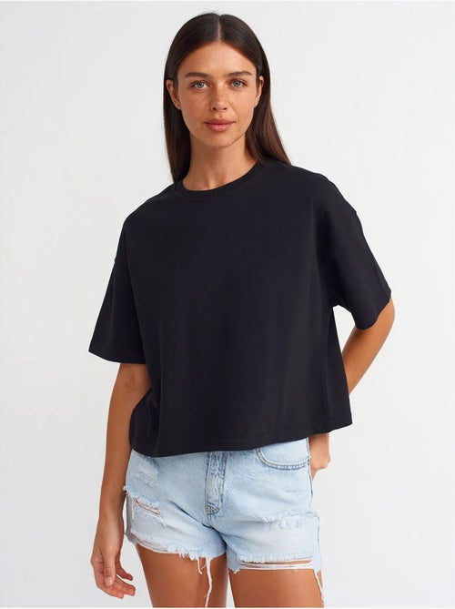 Camiseta oversize de algodón con cuello redondo dilvin - Kiabi