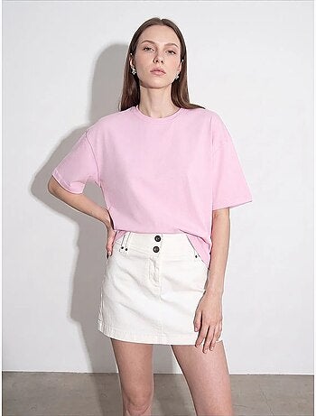 Camiseta oversize de algodón con cuello redondo dilvin