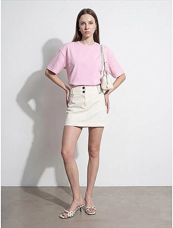 Camiseta oversize de algodón con cuello redondo dilvin