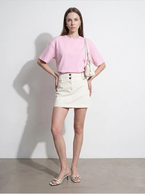 Camiseta oversize de algodón con cuello redondo dilvin - Kiabi
