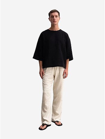 Camiseta oversize de algodón con cuello redondo giesto