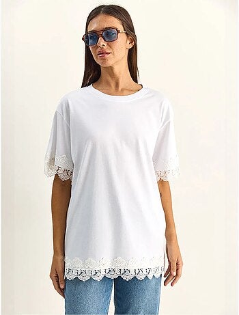 Camiseta oversize de algodón con cuello redondo lucci