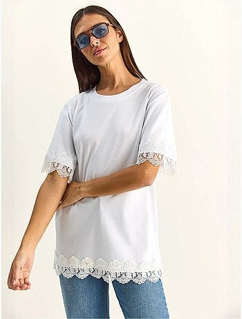 Camiseta oversize de algodón con cuello redondo lucci