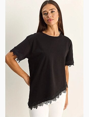 Camiseta oversize de algodón con cuello redondo lucci
