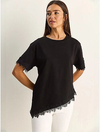 Camiseta oversize de algodón con cuello redondo lucci