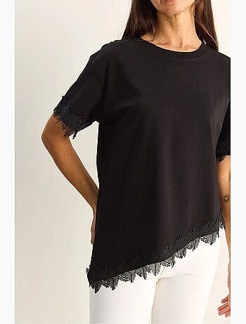 Camiseta oversize de algodón con cuello redondo lucci