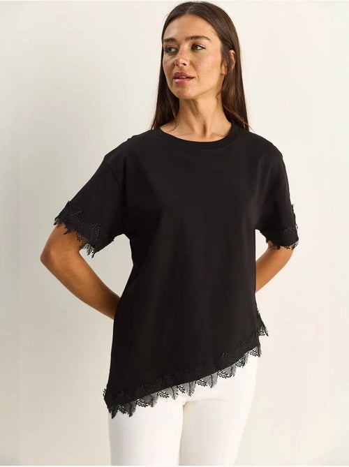 Camiseta oversize de algodón con cuello redondo lucci - Kiabi Camiseta oversize de algodón con cuello redondo lucci - Kiabi