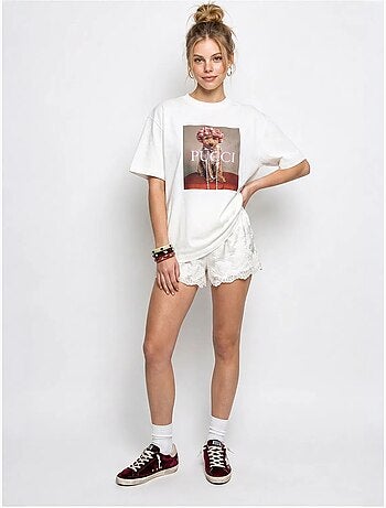 Camiseta oversize de algodón con estampado lucci