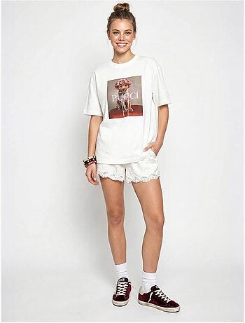 Camiseta oversize de algodón con estampado lucci