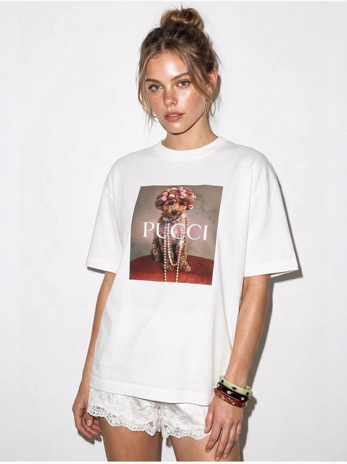 Camiseta oversize de algodón con estampado lucci - Kiabi
