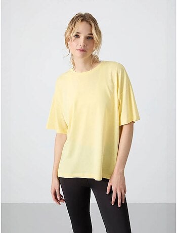 Camiseta oversize de algodón-modal con cuello redondo tommy