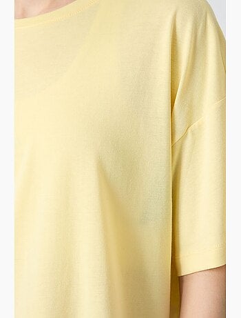 Camiseta oversize de algodón-modal con cuello redondo tommy