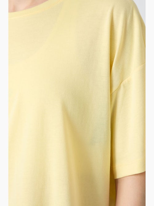 Camiseta oversize de algodón-modal con cuello redondo tommy - Kiabi
