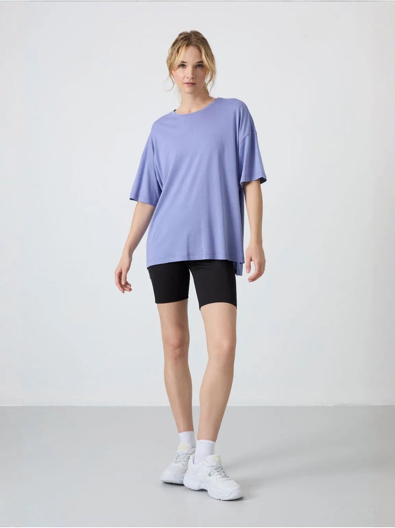 Camiseta oversize de algodón-modal con cuello redondo tommy Amarillo limón - Kiabi