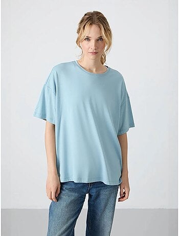 Camiseta oversize de algodón-modal con cuello redondo tommy