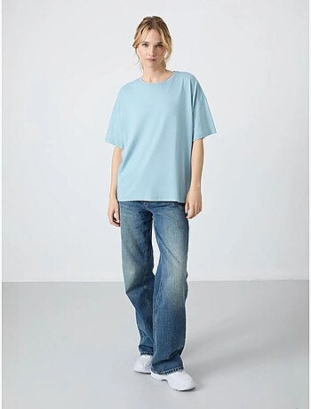 Camiseta oversize de algodón-modal con cuello redondo tommy