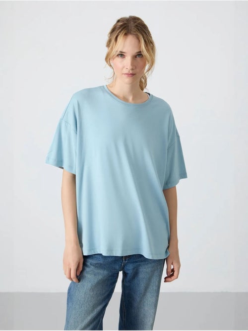 Camiseta oversize de algodón-modal con cuello redondo tommy - Kiabi
