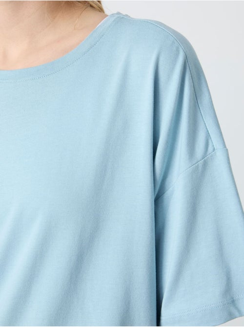 Camiseta oversize de algodón-modal con cuello redondo tommy - Kiabi