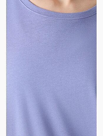 Camiseta oversize de algodón-modal con cuello redondo tommy