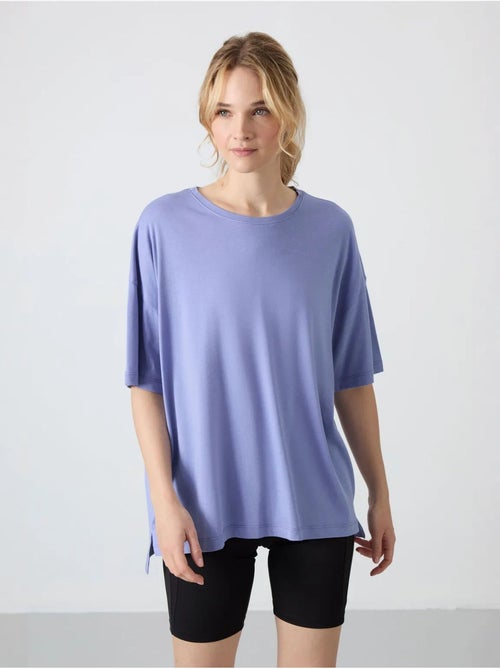 Camiseta oversize de algodón-modal con cuello redondo tommy - Kiabi