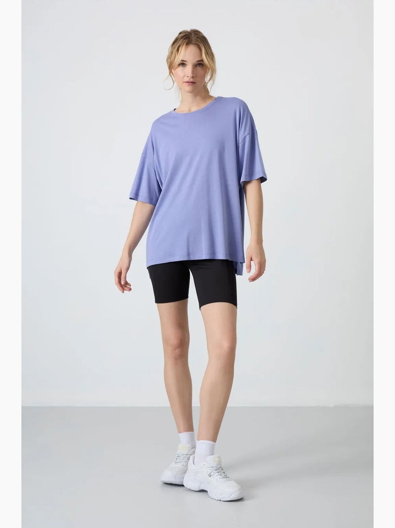 Camiseta oversize de algodón-modal con cuello redondo tommy Azul - Kiabi