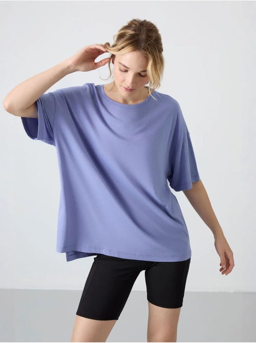 Camiseta oversize de algodón-modal con cuello redondo tommy - Kiabi