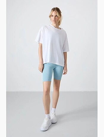 Camiseta oversize de algodón-modal con cuello redondo tommy