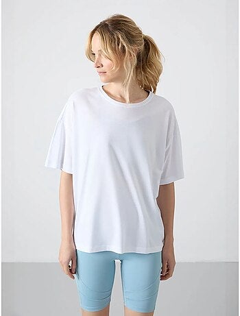 Camiseta oversize de algodón-modal con cuello redondo tommy