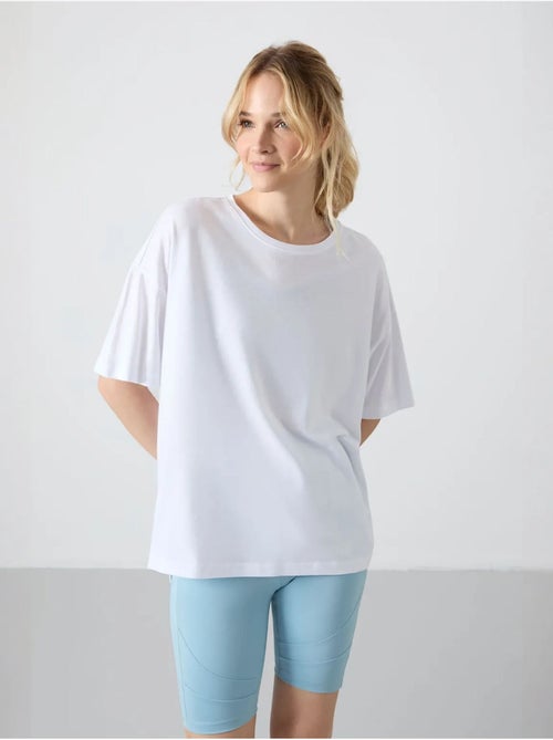 Camiseta oversize de algodón-modal con cuello redondo tommy - Kiabi
