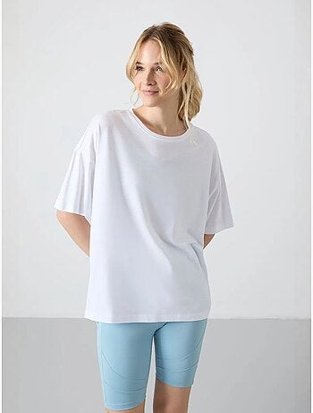 Camiseta oversize de algodón-modal con cuello redondo tommy