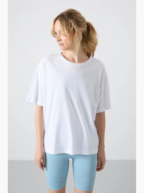 Camiseta oversize de algodón-modal con cuello redondo tommy - Kiabi
