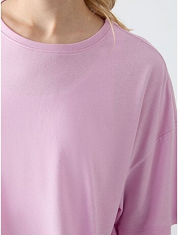 Camiseta oversize de algodón-modal con cuello redondo tommy