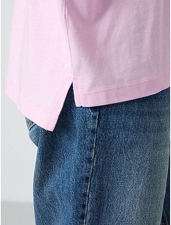 Camiseta oversize de algodón-modal con cuello redondo tommy