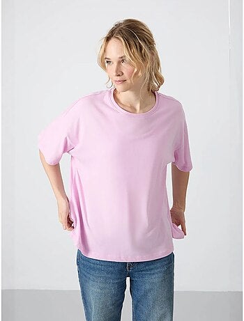 Camiseta oversize de algodón-modal con cuello redondo tommy