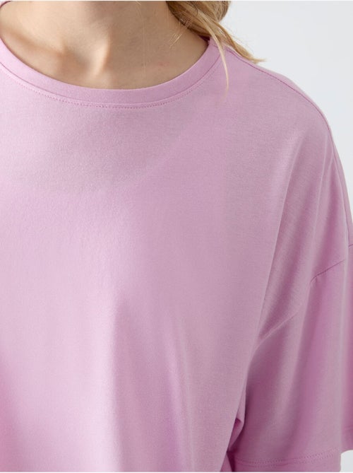 Camiseta oversize de algodón-modal con cuello redondo tommy - Kiabi