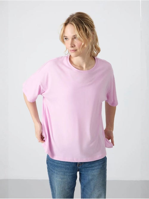 Camiseta oversize de algodón-modal con cuello redondo tommy - Kiabi
