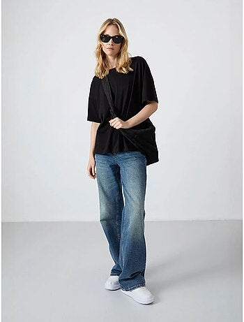 Camiseta oversize de algodón-modal con cuello redondo tommy