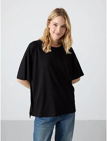 Camiseta oversize de algodón-modal con cuello redondo tommy