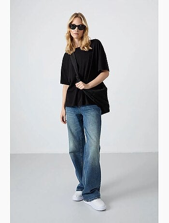 Camiseta oversize de algodón-modal con cuello redondo tommy