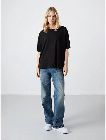 Camiseta oversize de algodón-modal con cuello redondo tommy