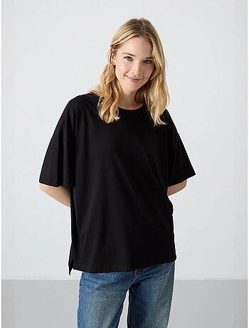 Camiseta oversize de algodón-modal con cuello redondo tommy