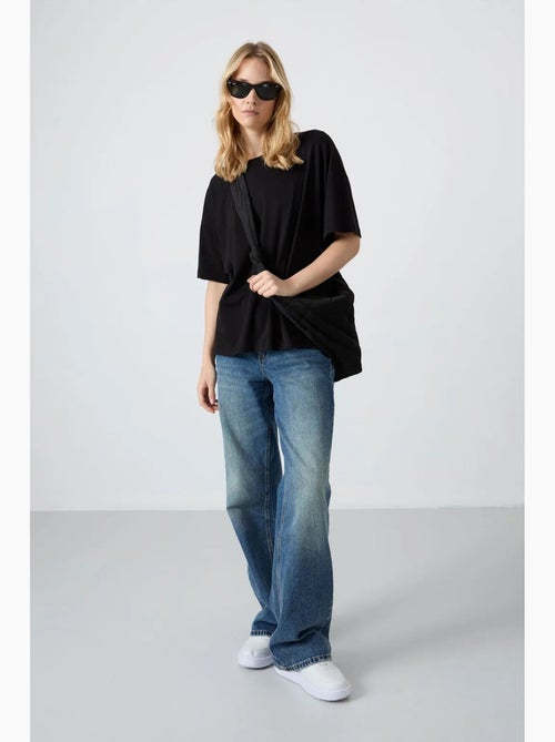 Camiseta oversize de algodón-modal con cuello redondo tommy - Kiabi Camiseta oversize de algodón-modal con cuello redondo tommy - Kiabi