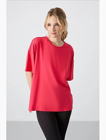 Camiseta oversize de algodón-modal con cuello redondo tommy
