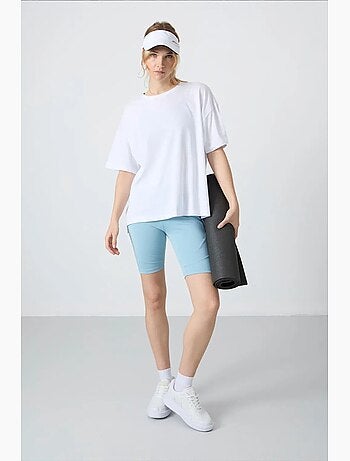 Camiseta oversize de algodón-modal con cuello redondo tommy