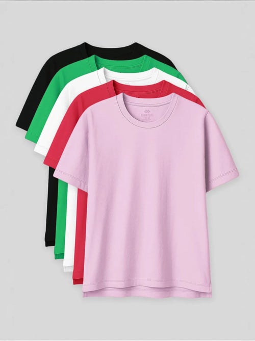 Camiseta oversize de algodón-modal con cuello redondo tommy - Kiabi
